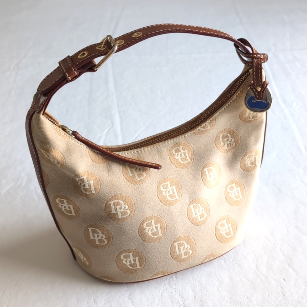 Mini Tan Monogram Dooney & Bourke Purse w/ Dust Cover